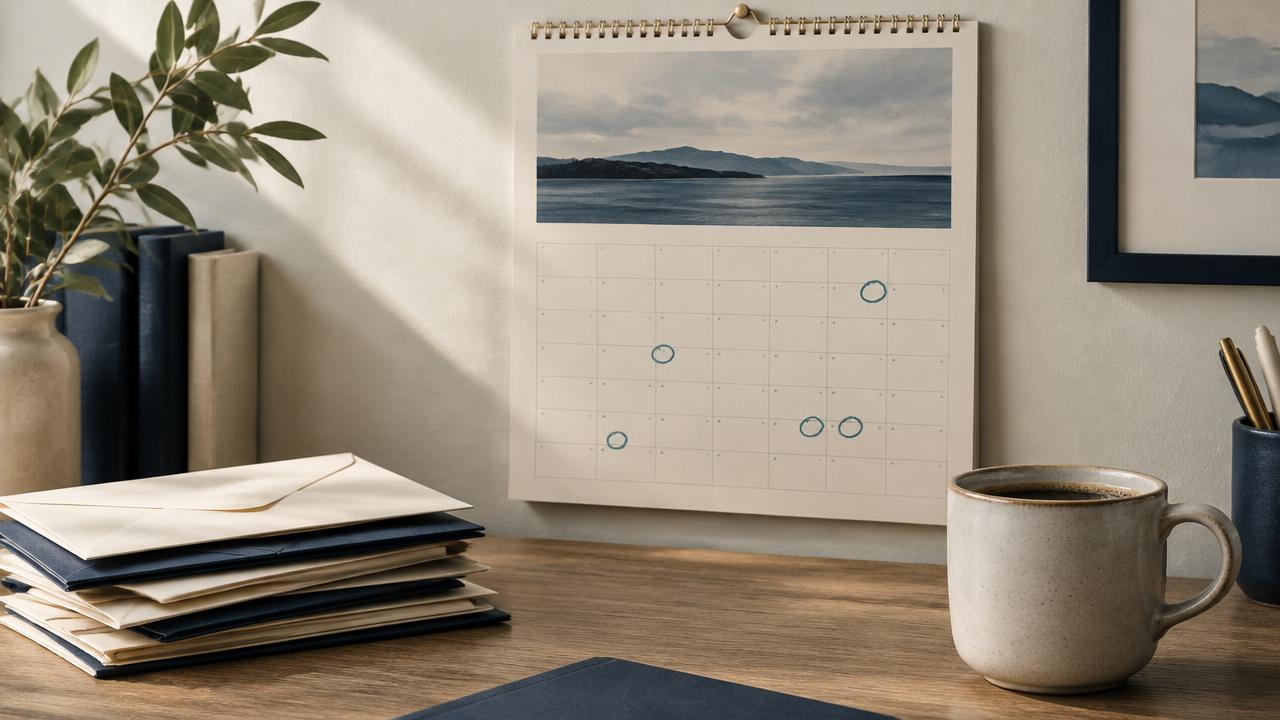 Illustration of a wall calendar with circled dates for a guide to NYSHIP 2026 deductibles and copays.